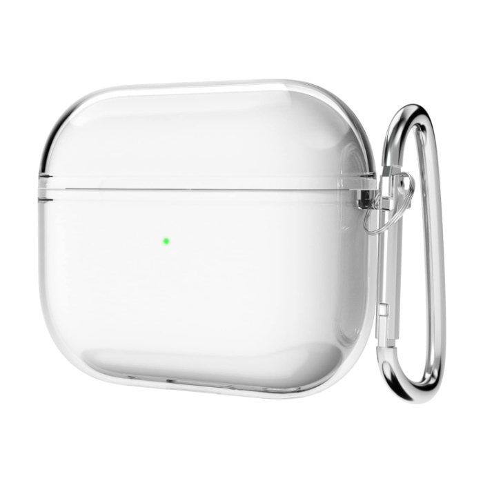 Силиконовый чехол c карабином для AirPods 4 Прозрачный