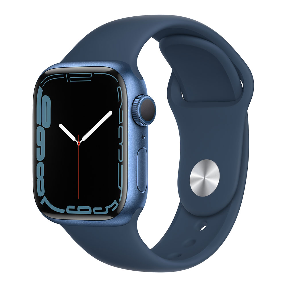 Apple Watch Series 7 GPS 41mm Blue Aluminum Case with Abyss Blue Sport Band MKN13RU/A (РСТ)