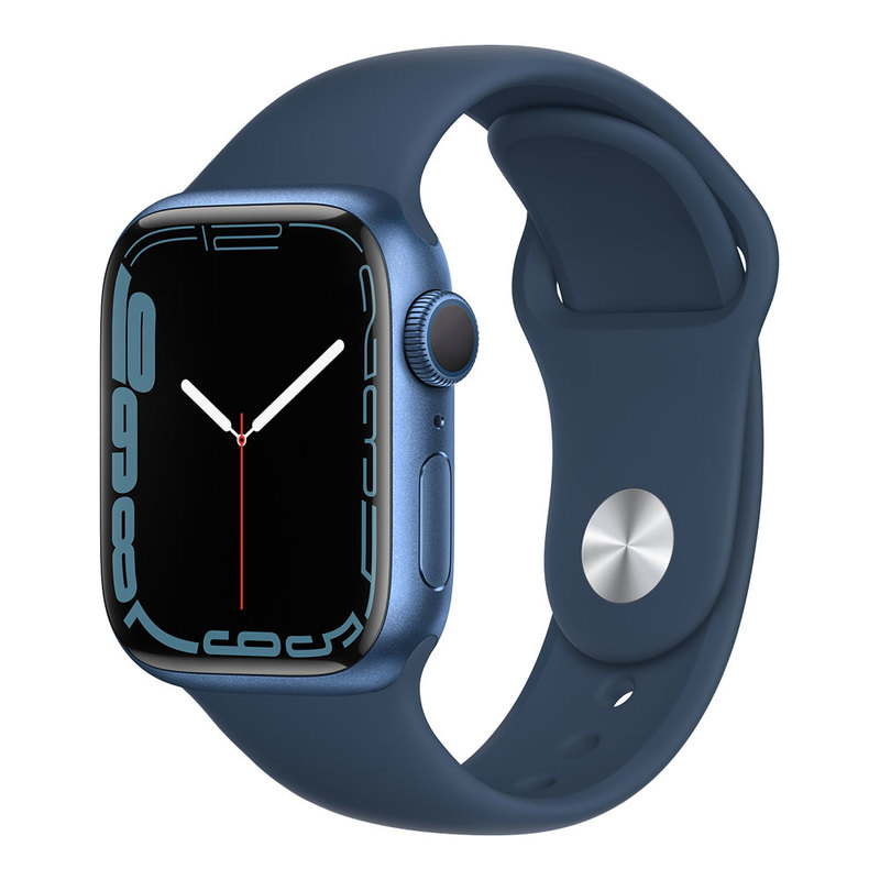 Apple Watch Series 7 GPS 41mm Blue Aluminum Case with Abyss Blue Sport Band MKN13RU/A (РСТ)