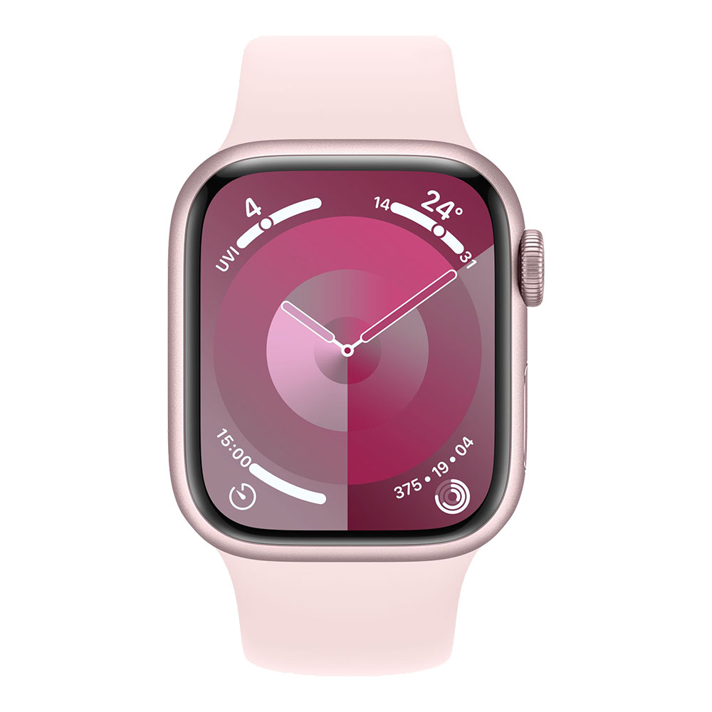 Apple Watch Series 9 GPS 41mm Pink Aluminum Case with Light Pink Sport Band S/M