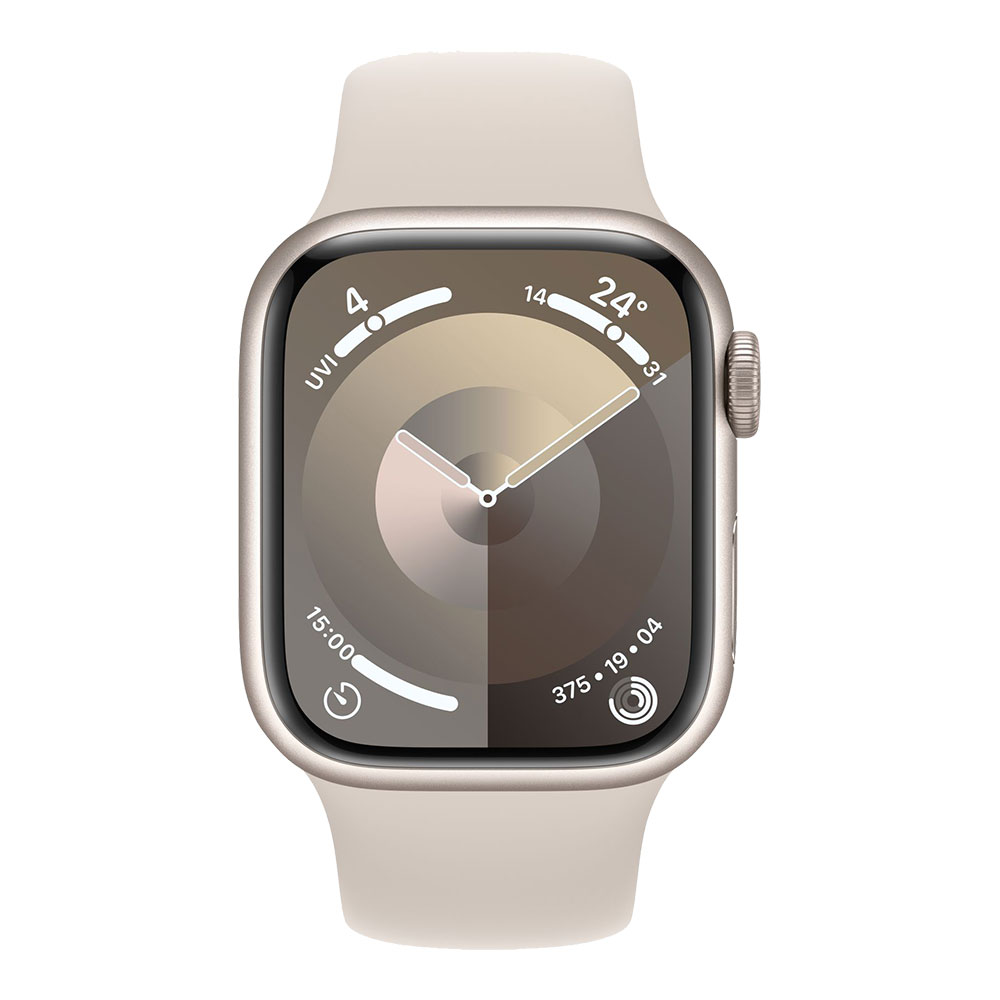 Apple Watch Series 9 GPS 41mm Starlight Aluminum Case with Starlight Sport Band S/M