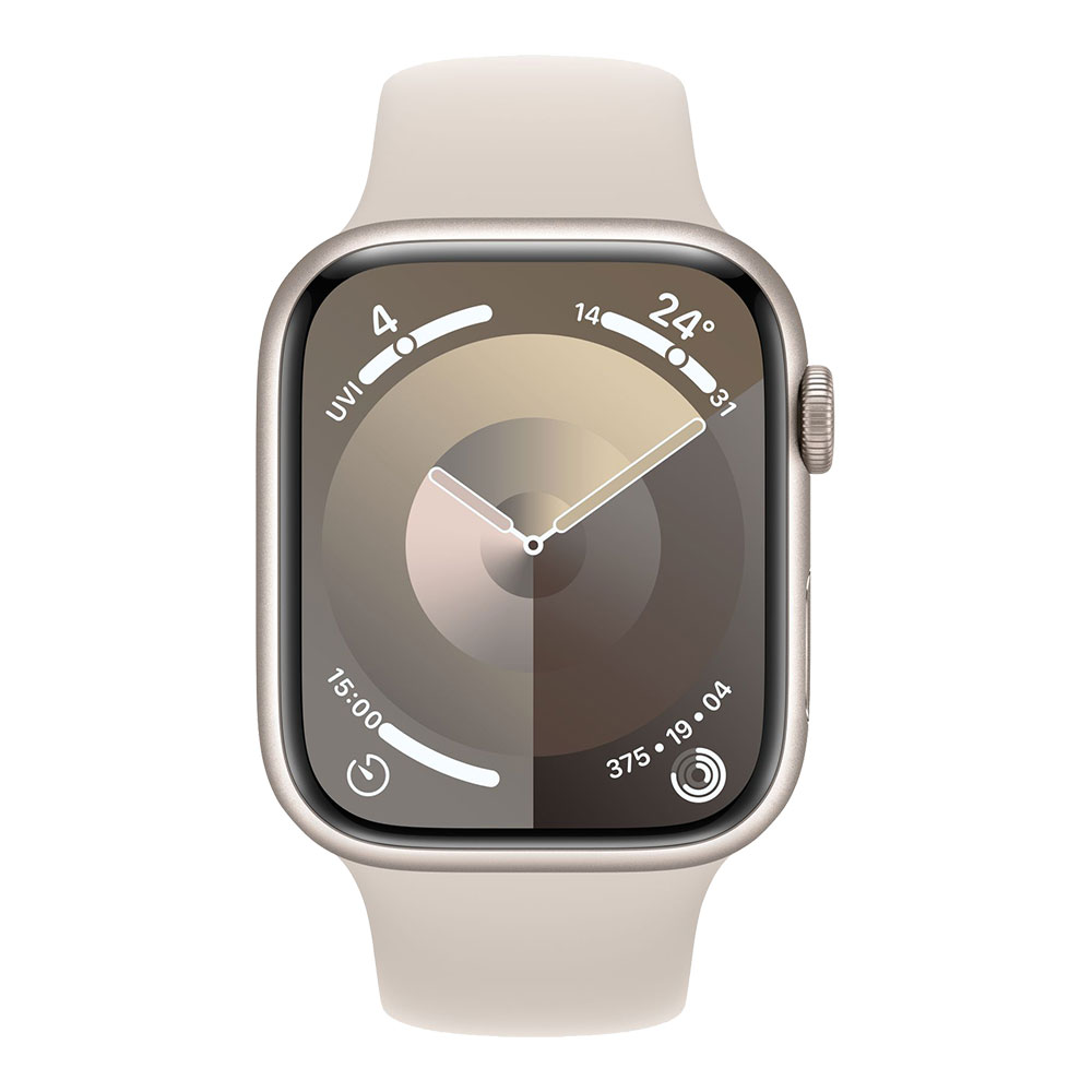 Apple Watch Series 9 GPS 45mm Starlight Aluminum Case with Starlight Sport Band M/L