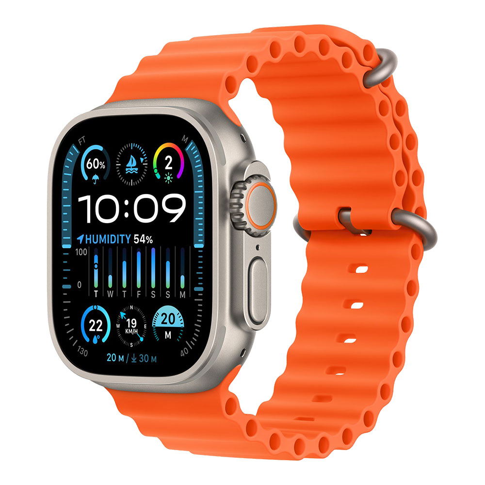 Apple Watch Ultra 2 with Orange Ocean Band