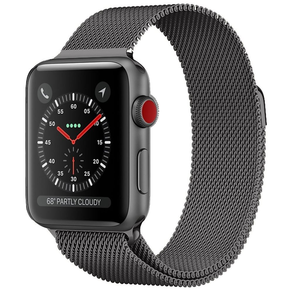 Ремешок Milanese Loop для Apple Watch 38/40 mm тёмно-серый