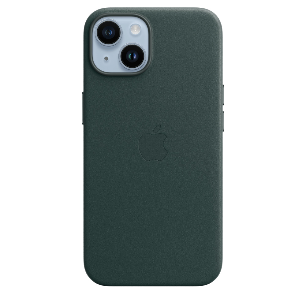 Кожаный чехол для iPhone 14 Plus Зеленый