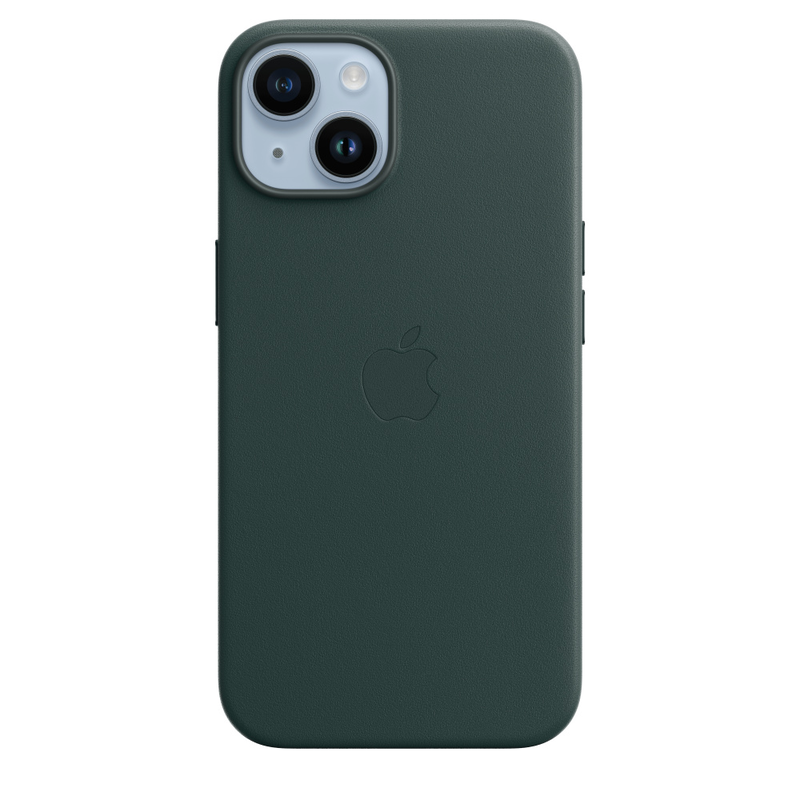 Кожаный чехол для iPhone 14 Plus Зеленый