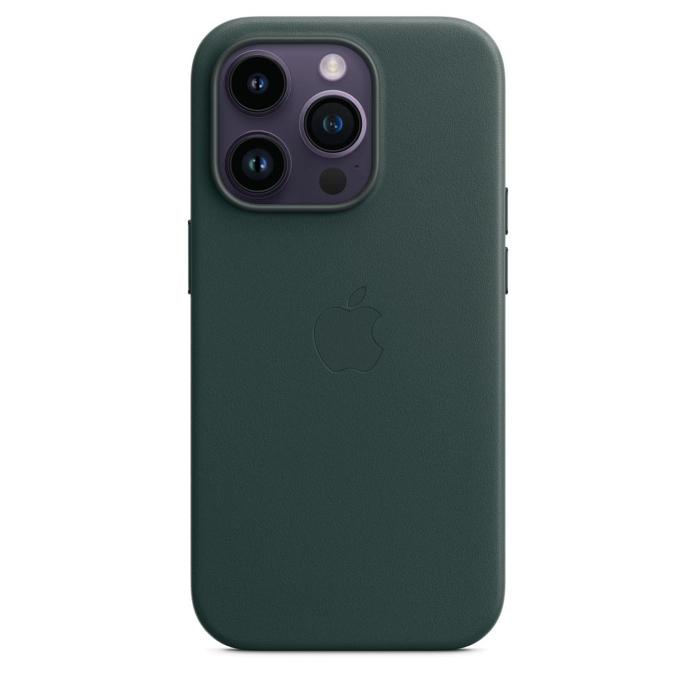 Кожаный чехол для iPhone 14 Pro Max Зеленый