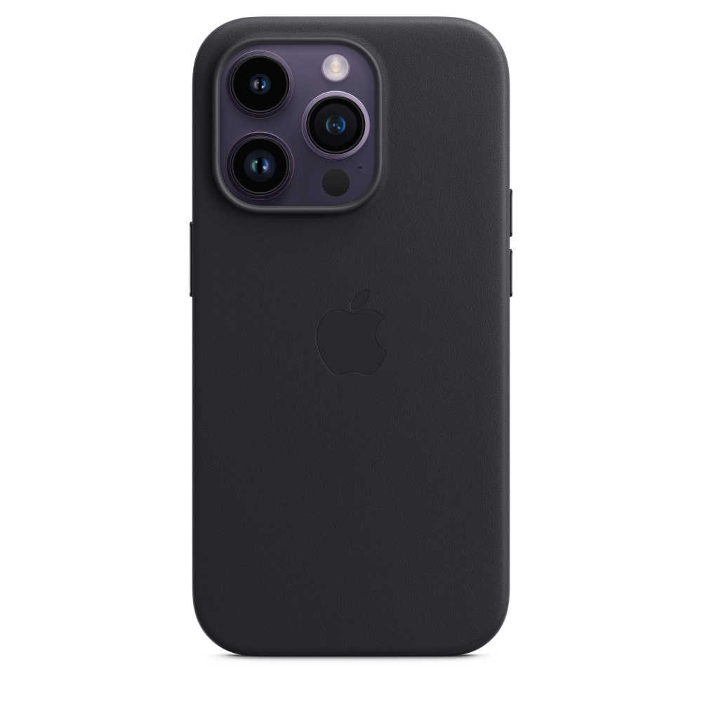 Кожаный чехол для iPhone 14 Pro Max Черный