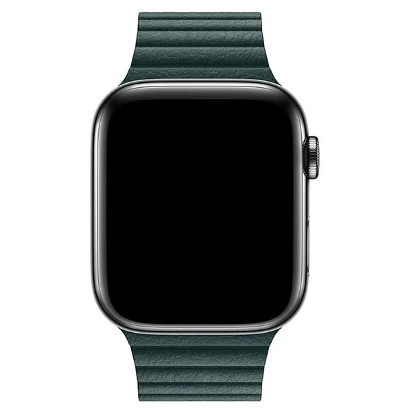Ремешок Leather Link для Apple Watch 38/40/41 mm темно-зеленый