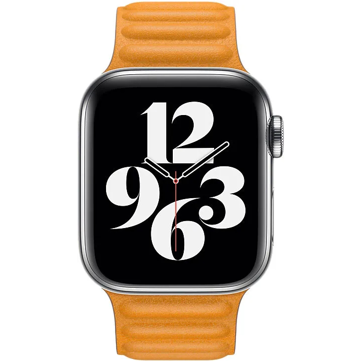 Ремешок Leather Link для Apple Watch 42/44/45 mm светло-оранжевый