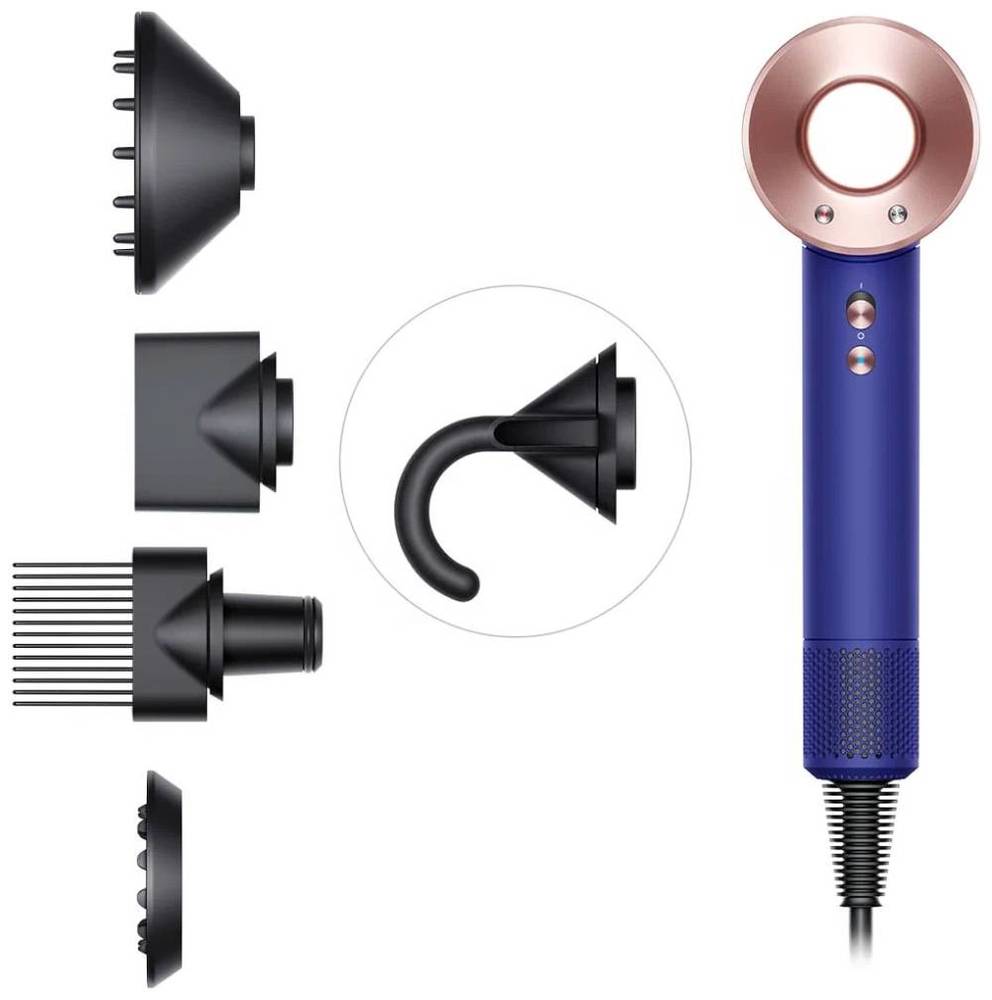 Фен Dyson Supersonic HD07 Gift Edition, синий/розовое золото