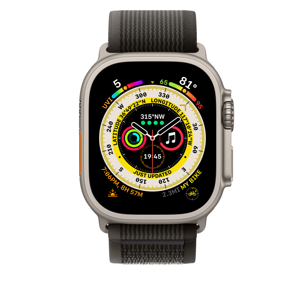 Ремешок для Apple Watch Ultra Trail Loop 49mm Black/Gray - черно-серый