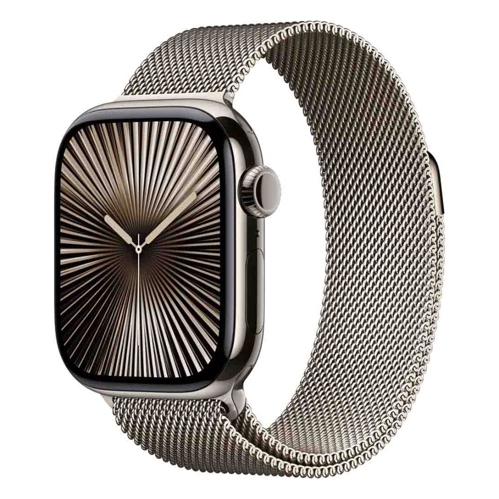 Apple Watch Series 10 GPS+Cellular 46mm Natural Titanium Case with Natural Milanese Loop