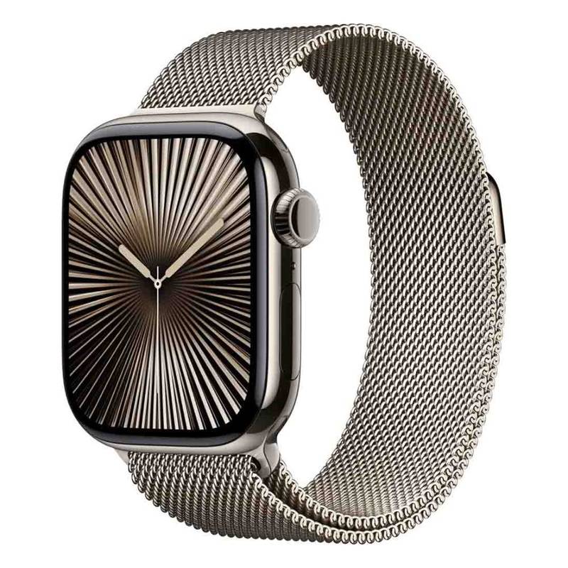 Apple Watch Series 10 GPS+Cellular 46mm Natural Titanium Case with Natural Milanese Loop