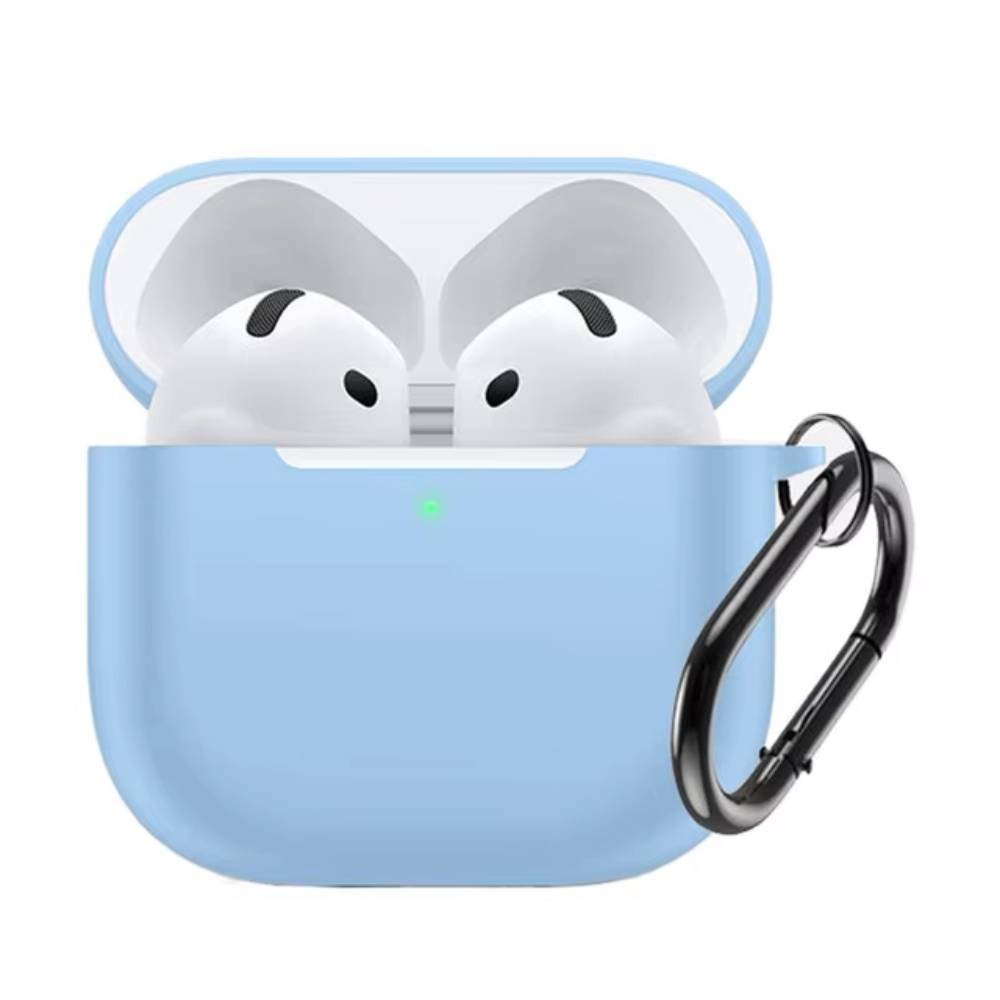 Силиконовый чехол c карабином для AirPods 4 Голубой