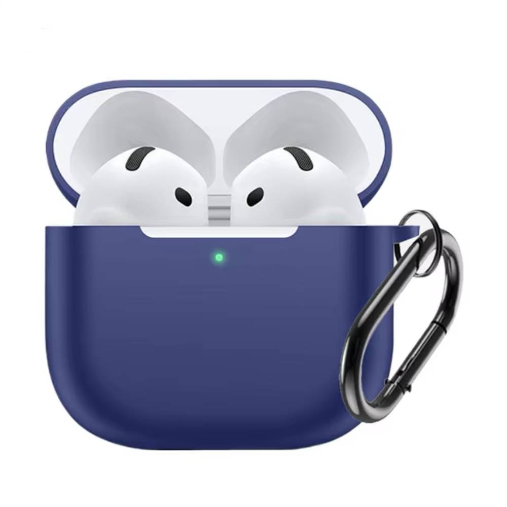 Силиконовый чехол c карабином для AirPods 4 Синий