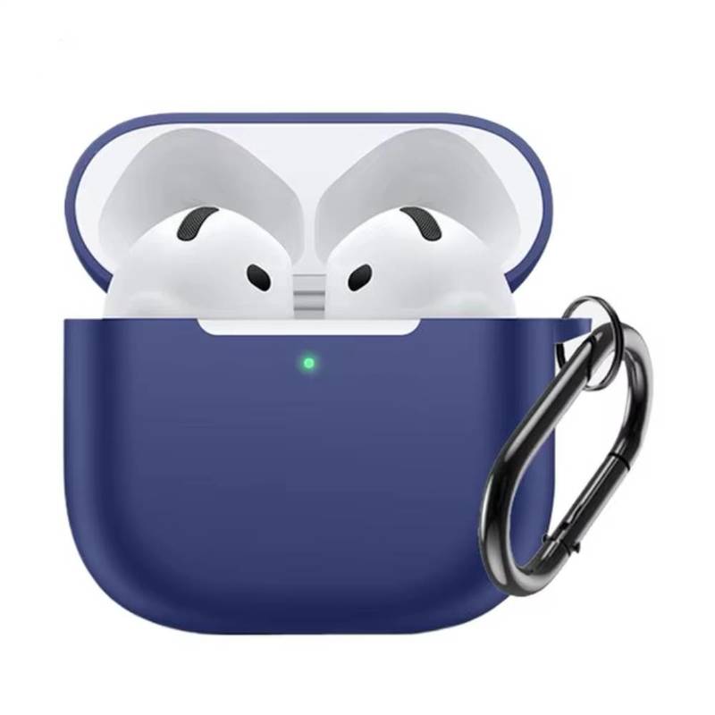 Силиконовый чехол c карабином для AirPods 4 Синий