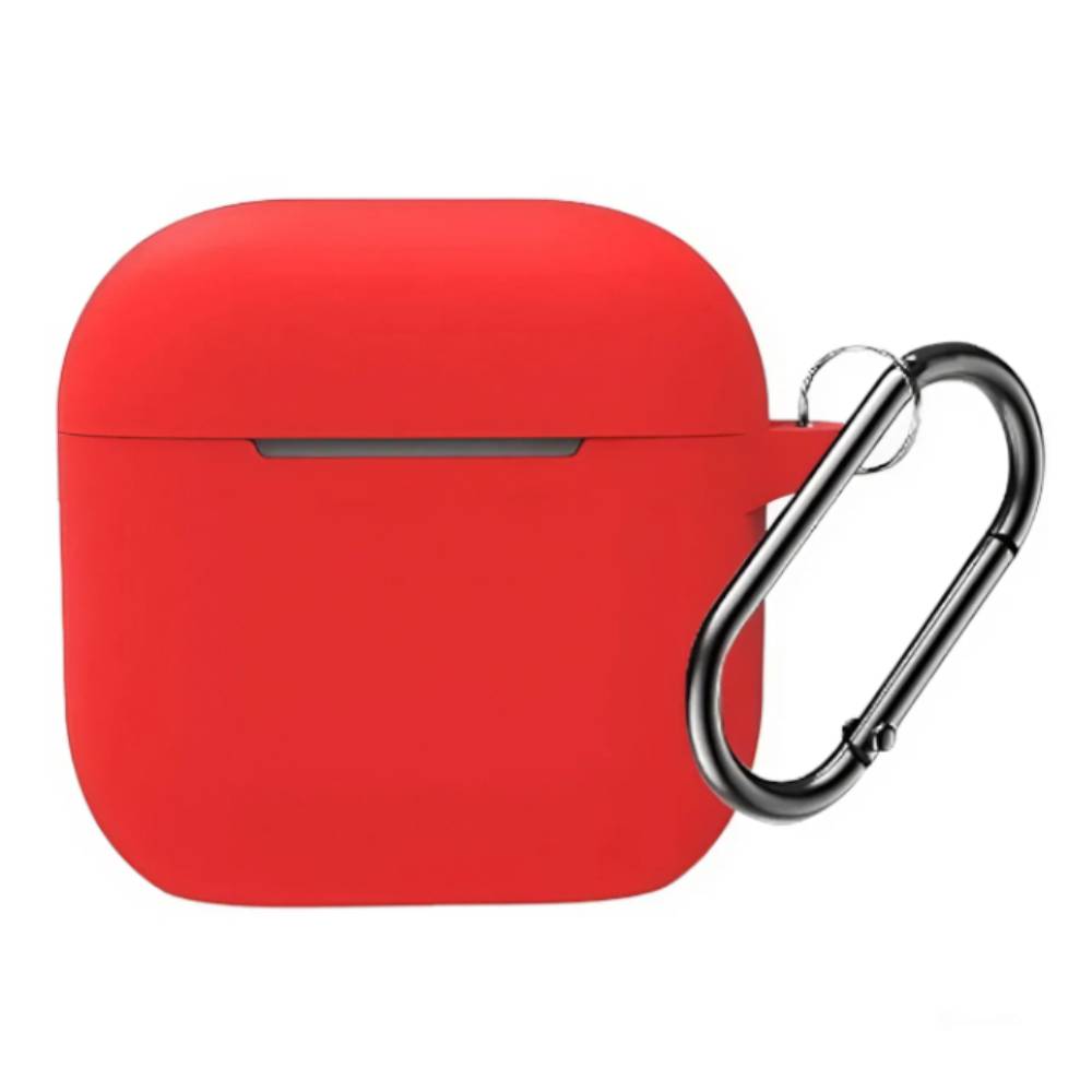 Силиконовый чехол c карабином для AirPods 4 Красный