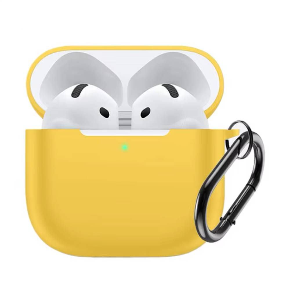 Силиконовый чехол c карабином для AirPods 4 Желтый