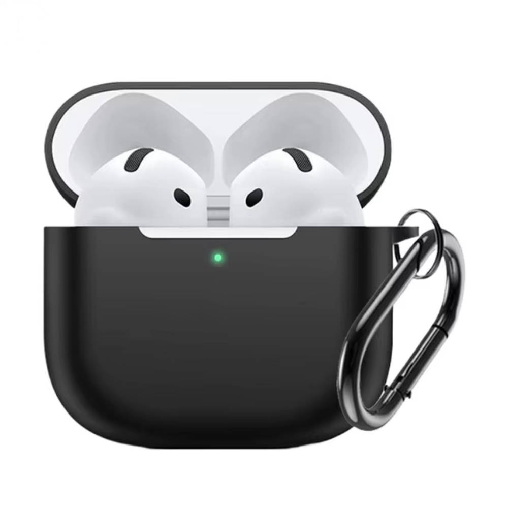 Силиконовый чехол c карабином для AirPods 4 Черный