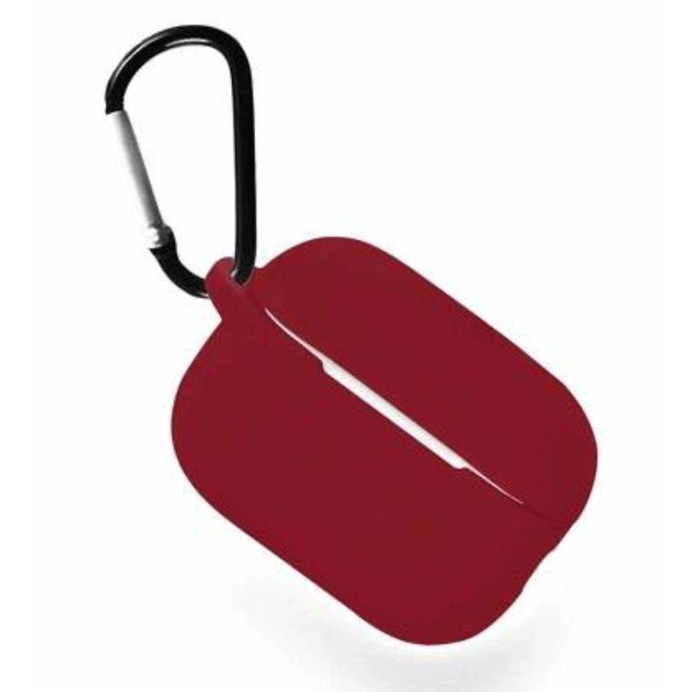 Силиконовый чехол c карабином для AirPods 4 Бордовый