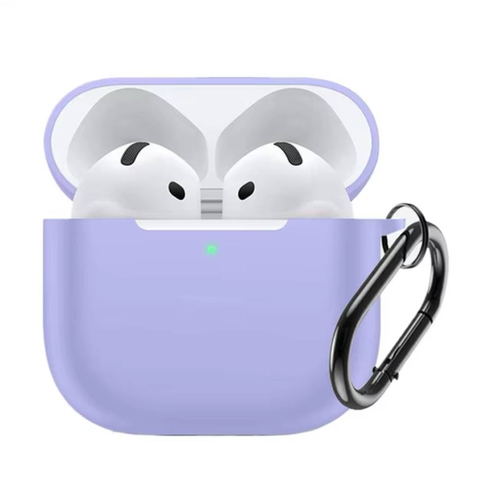 Силиконовый чехол c карабином для AirPods 4 Лавандовый