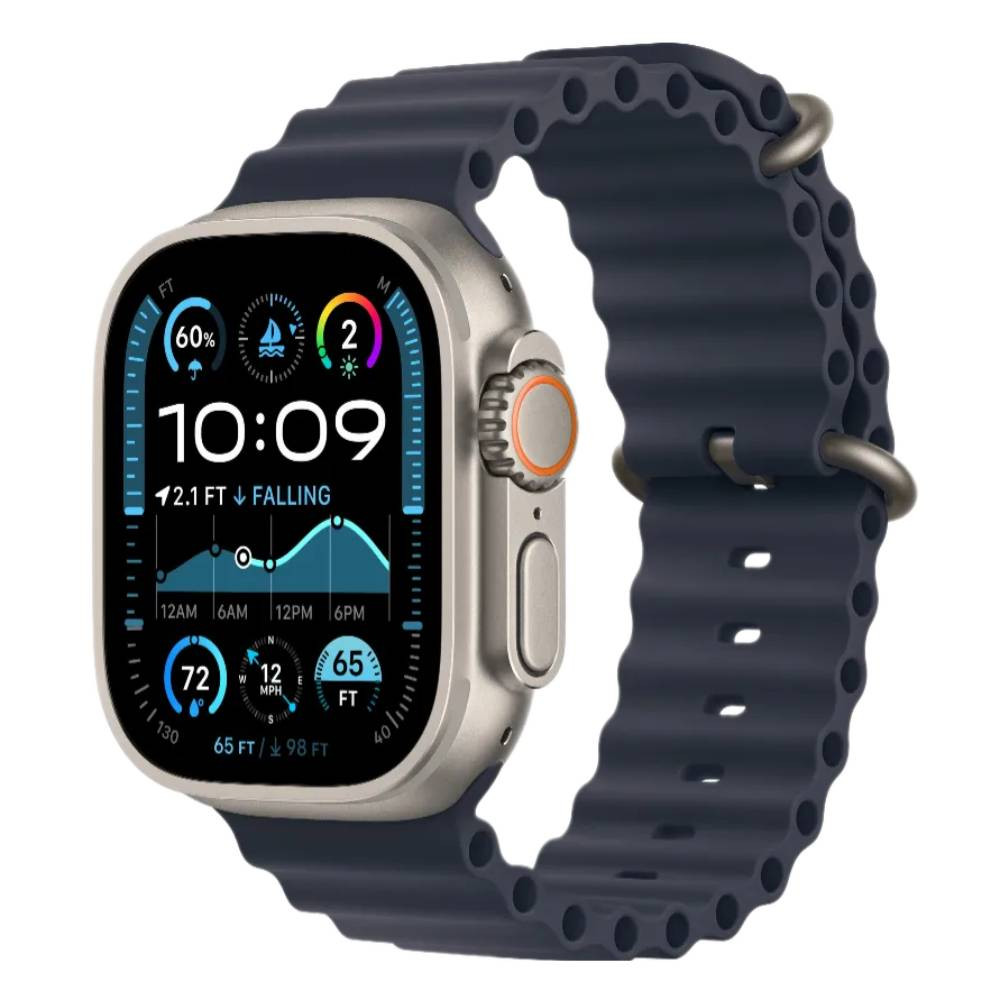 Apple Watch Ultra 2 Natural Titanium with Ocean Band Navy
