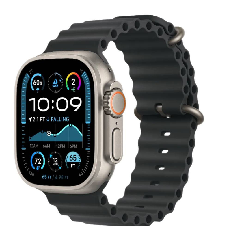 Apple Watch Ultra 2 Natural Titanium with Ocean Band Black
