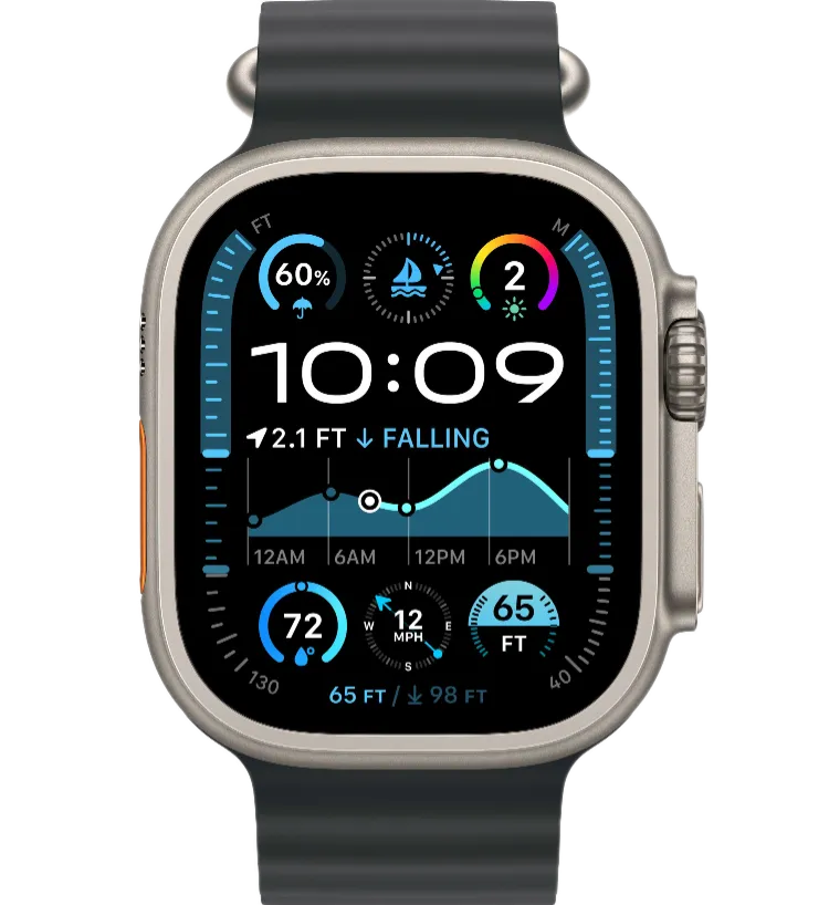 Apple Watch Ultra 2 Natural Titanium with Ocean Band Black