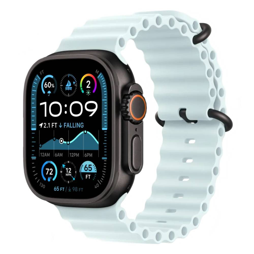 Apple Watch Ultra 2 Black Titanium with Ocean Band Ice Blue