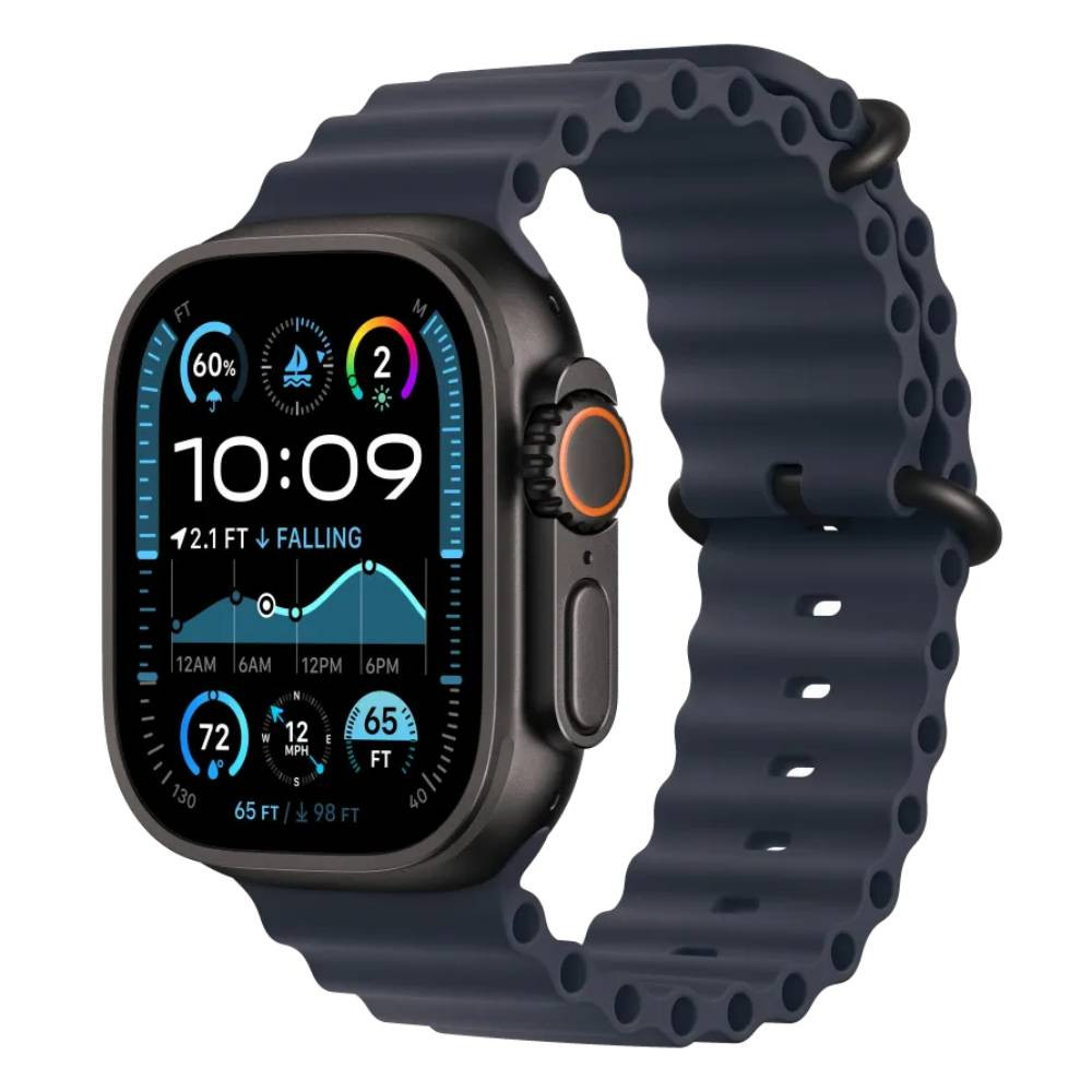 Apple Watch Ultra 2 Black Titanium with Ocean Band Navy