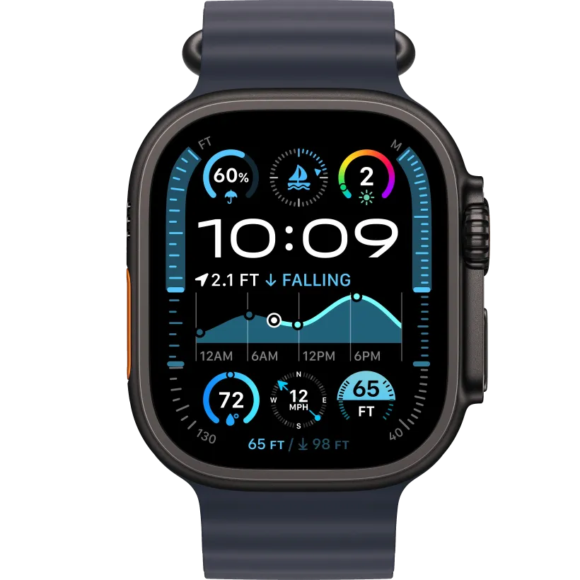 Apple Watch Ultra 2 Black Titanium with Ocean Band Navy