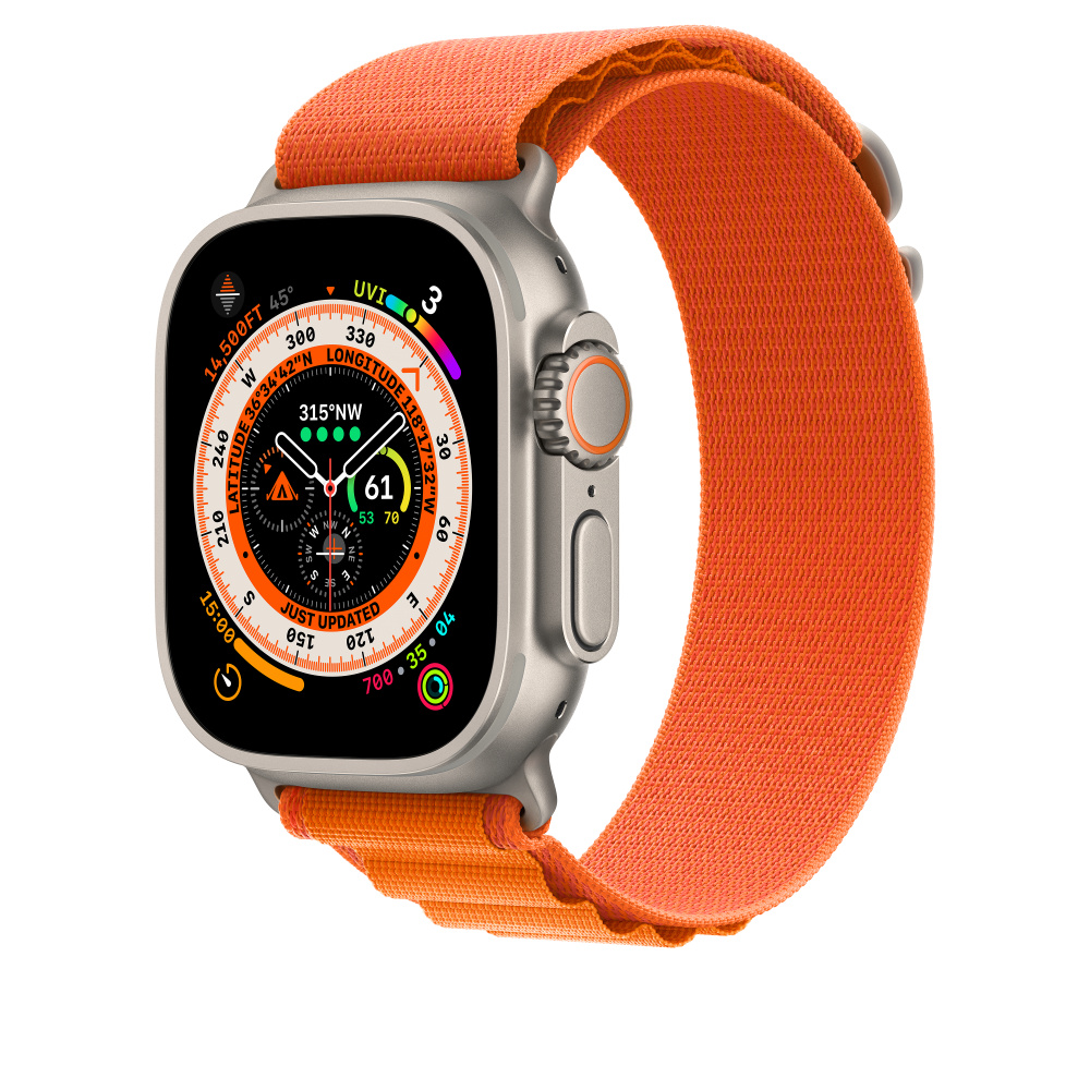 Ремешок Alpine Loop для Apple Watch 42/44/45/49 mm оранжевый