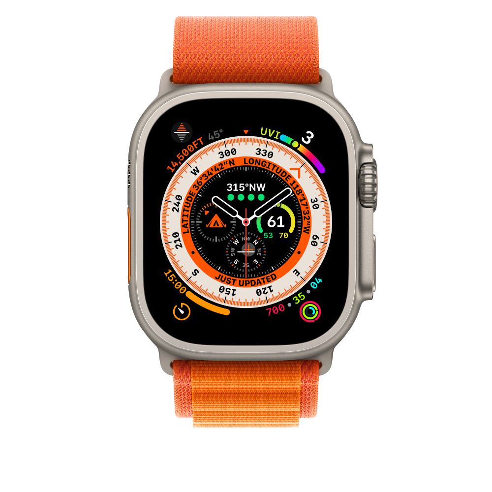 Ремешок Alpine Loop для Apple Watch 42/44/45/49 mm оранжевый