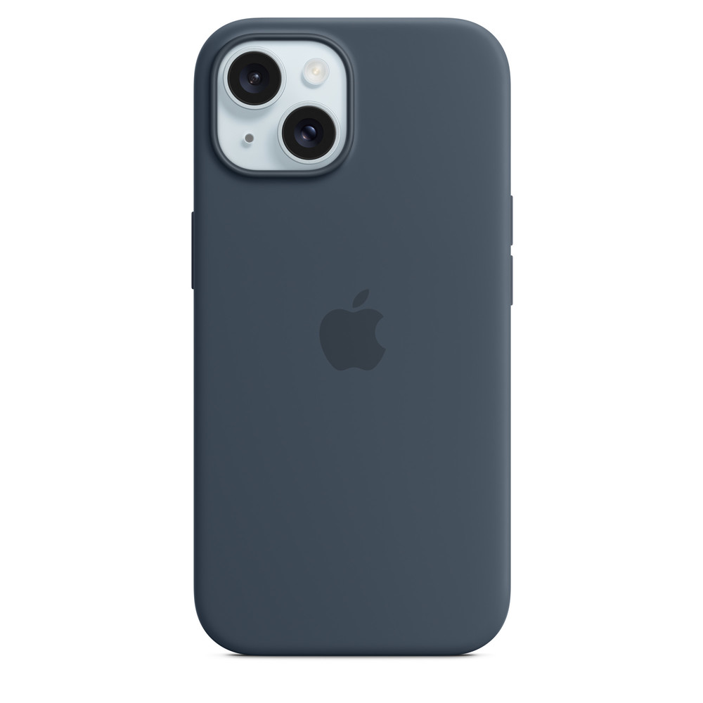 Силиконовый чехол для iPhone 15 Штормовой синий