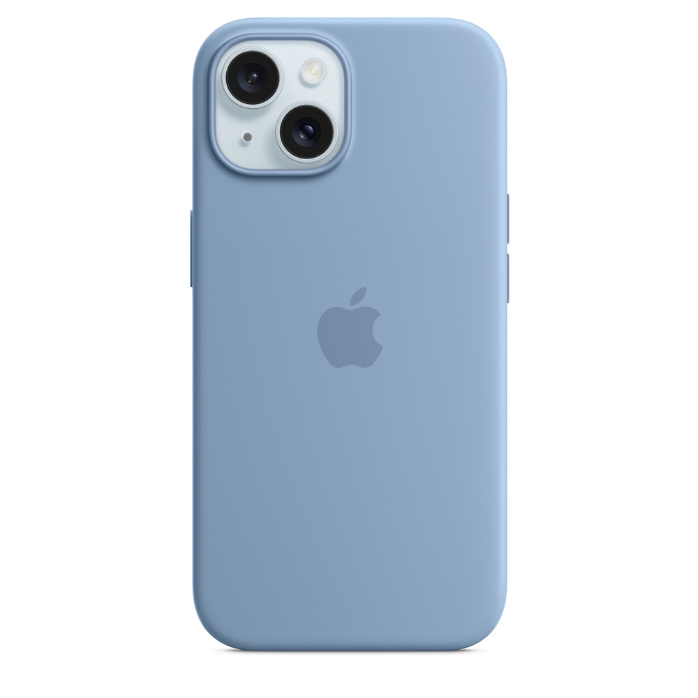 Силиконовый чехол для iPhone 15 Plus Зимний синий