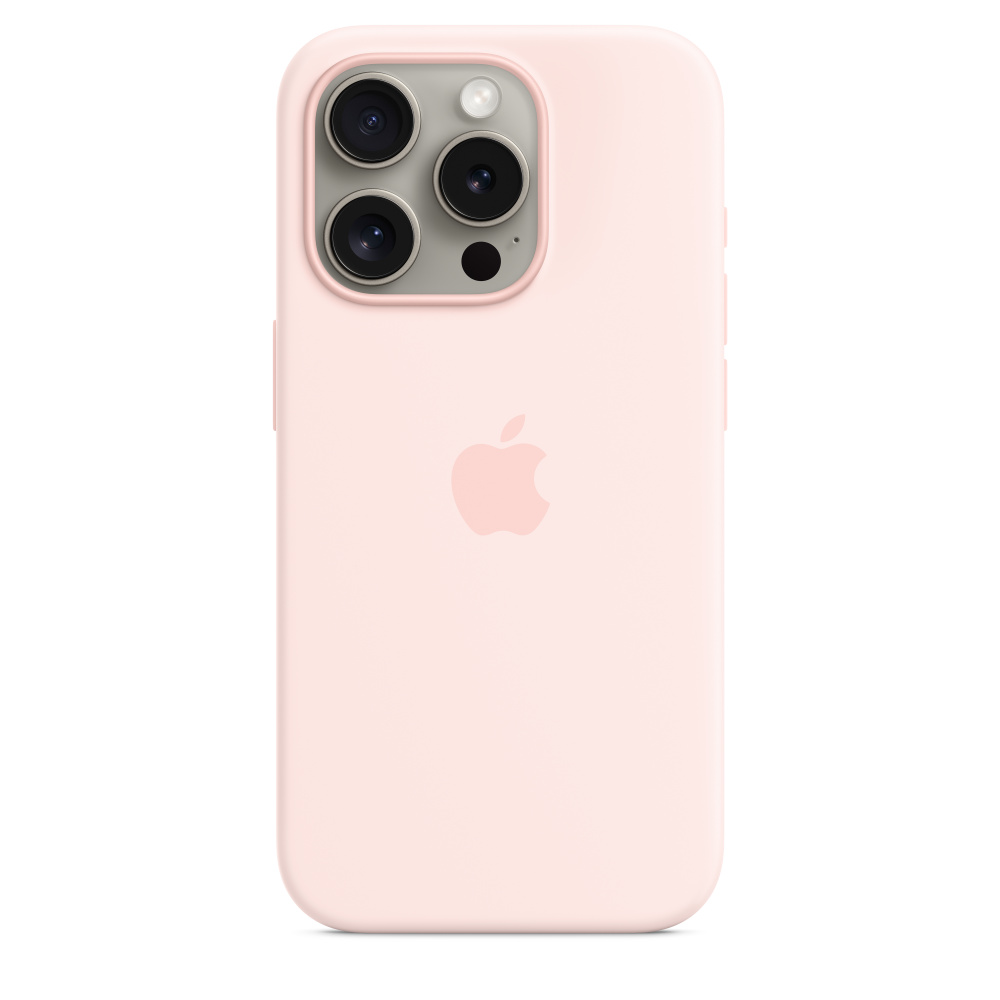 Силиконовый чехол для iPhone 15 Pro Светло-розовый