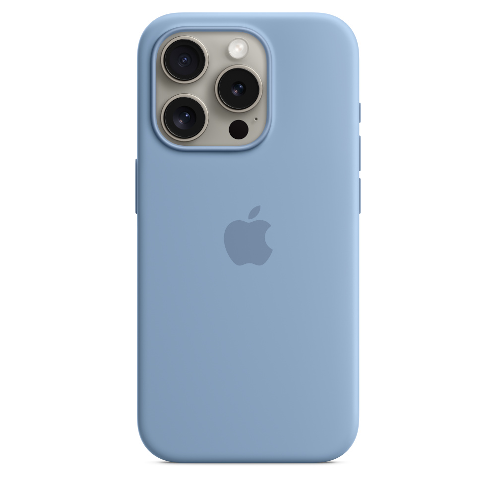 Силиконовый чехол для iPhone 15 Pro Max Зимний синий