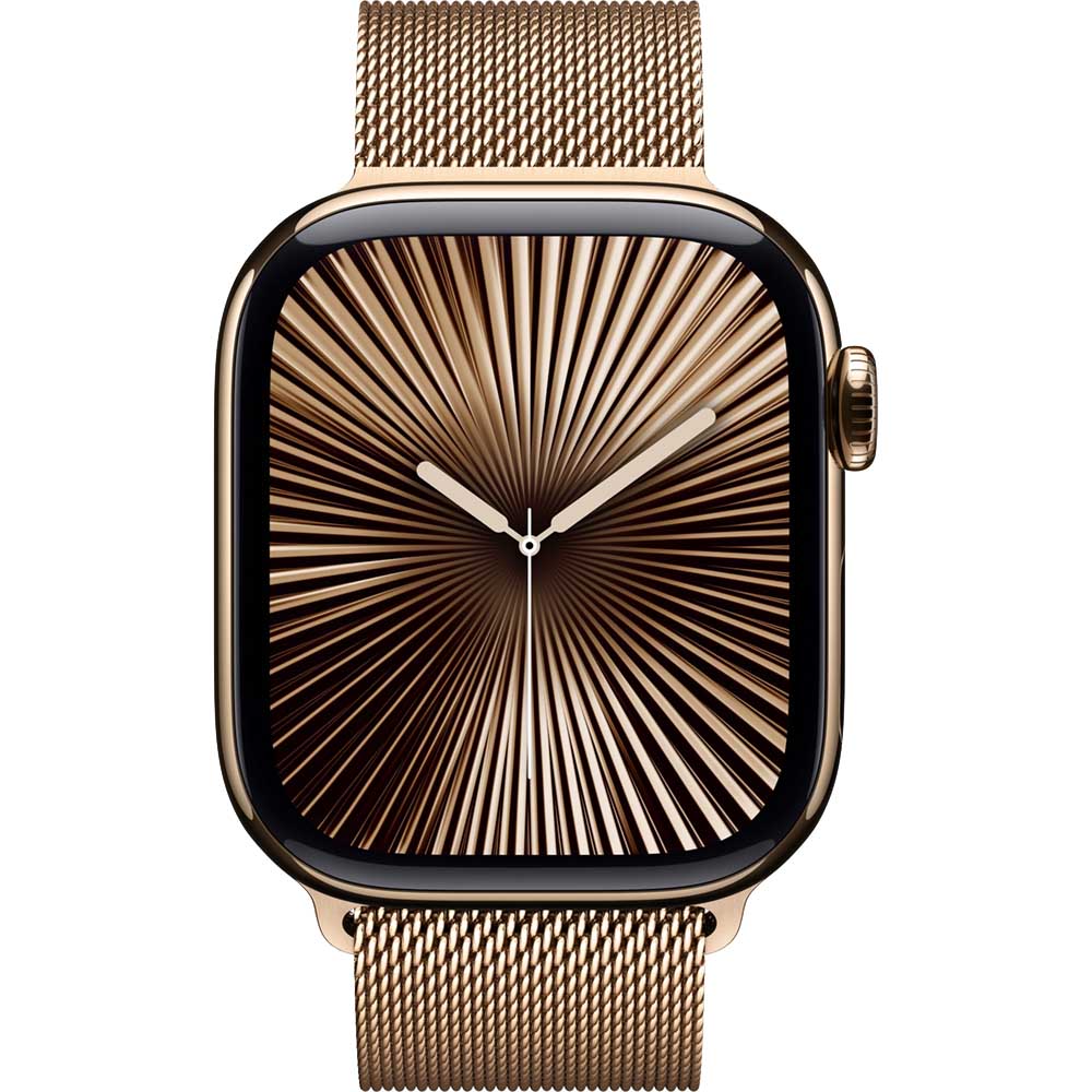 Apple Watch Series 10 GPS+Cellular 42mm Gold Titanium Case with Gold Milanese Loop