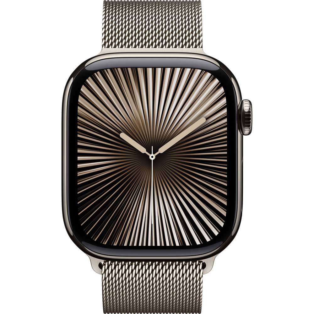 Apple Watch Series 10 GPS+Cellular 46mm Natural Titanium Case with Natural Milanese Loop