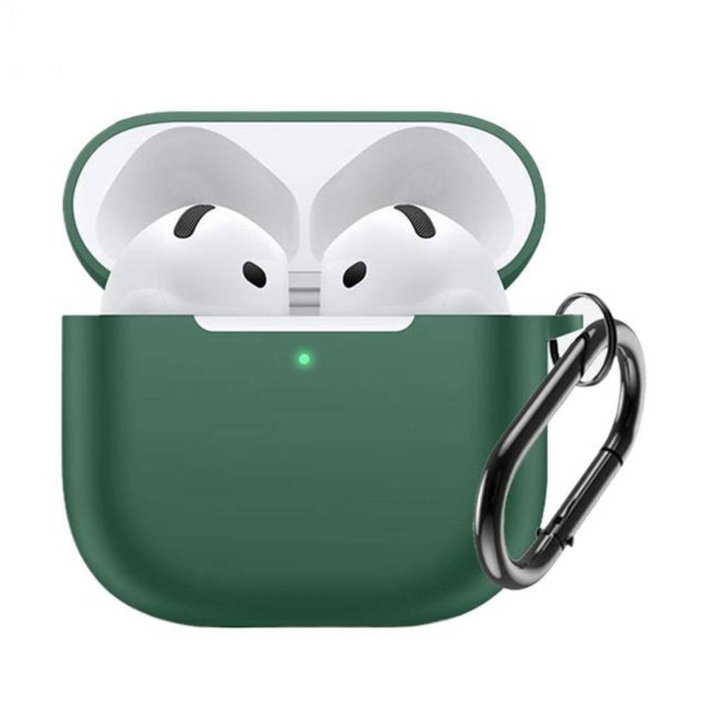 Силиконовый чехол c карабином для AirPods 4 Зеленый