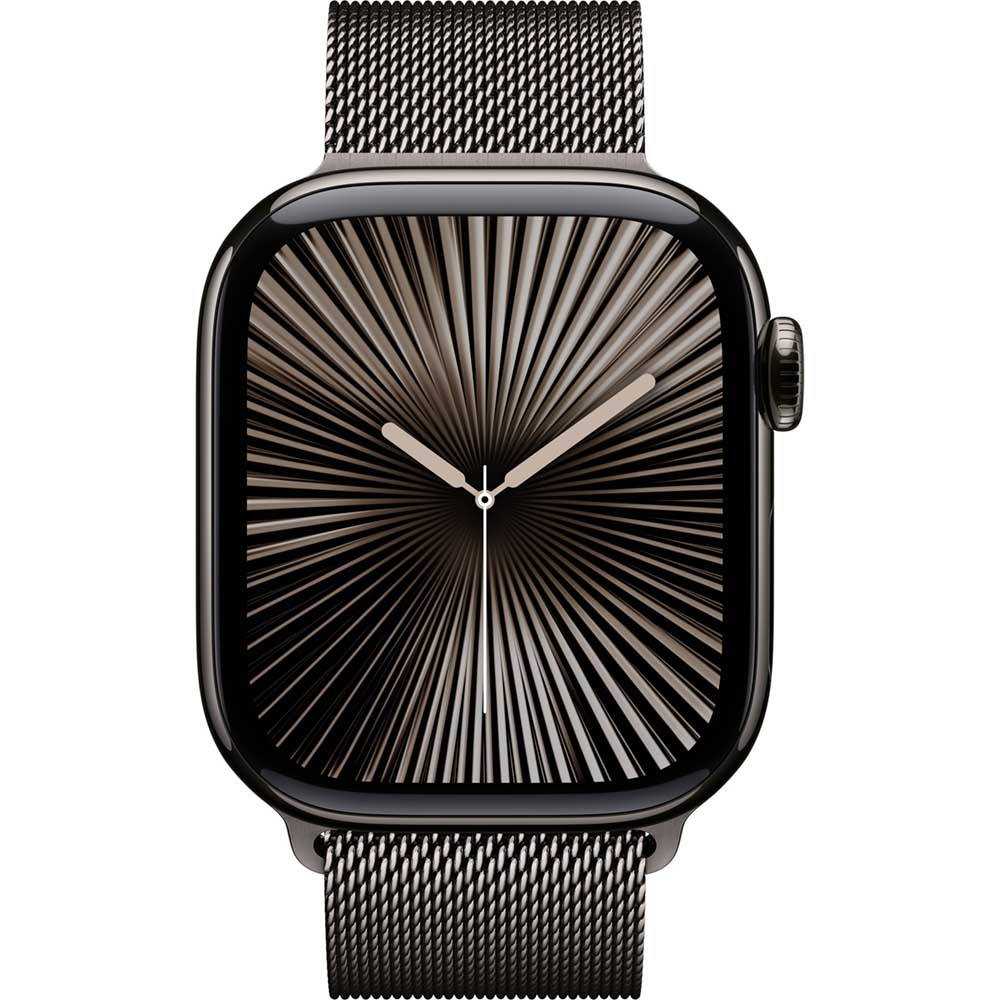 Apple Watch Series 10 GPS+Cellular 42mm Slate Titanium Case with Slate Milanese Loop