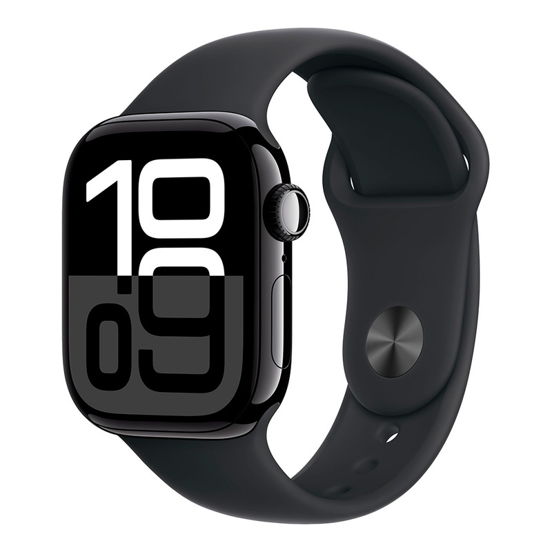 Apple Watch Series 10 GPS 42mm Jet Black Aluminum Case with Black Sport Band M/L