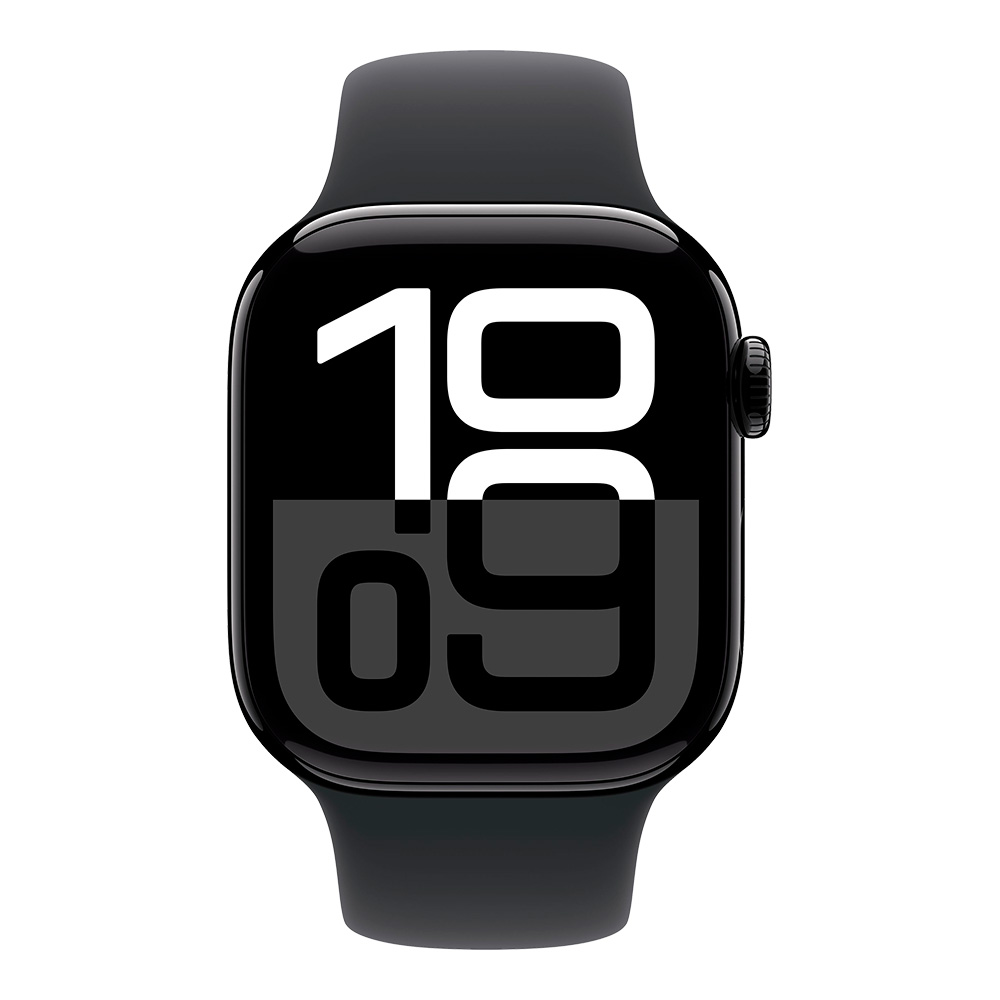 Apple Watch Series 10 GPS 42mm Jet Black Aluminum Case with Black Sport Band M/L
