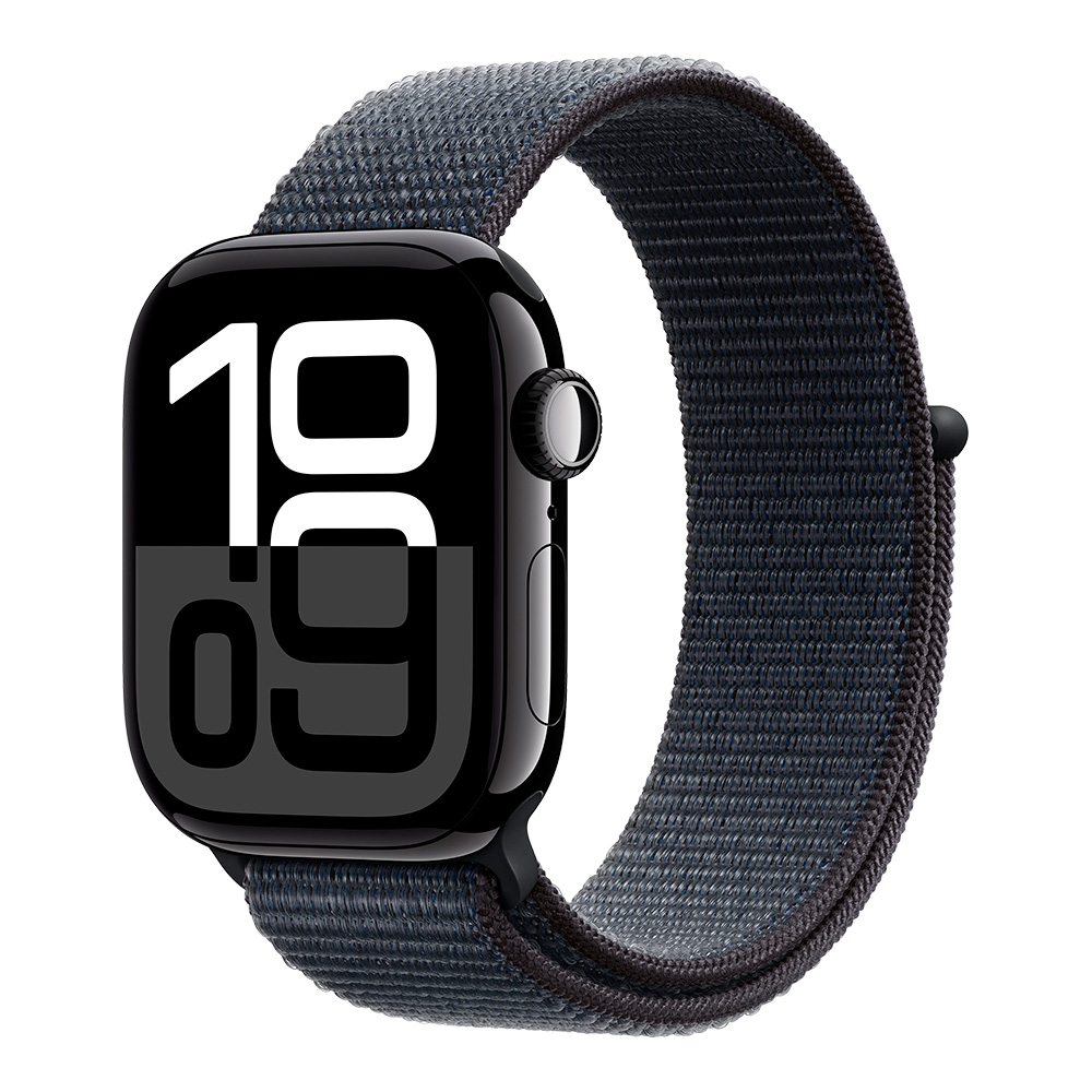 Apple Watch Series 10 GPS 42mm Jet Black Aluminum Case with Ink Sport Loop