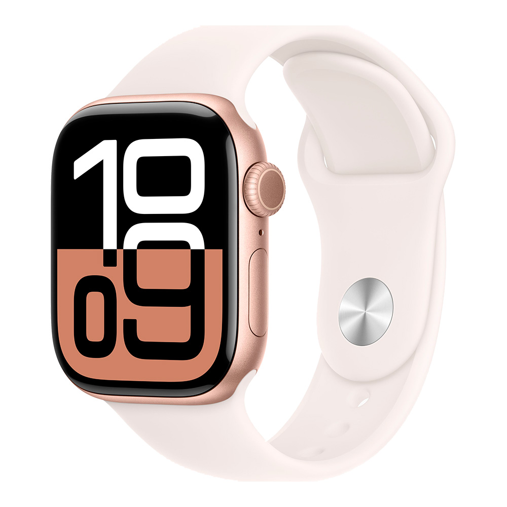 Apple Watch Series 10 GPS 42mm Rose Gold Aluminum Case with Light Blush Sport Band S/M