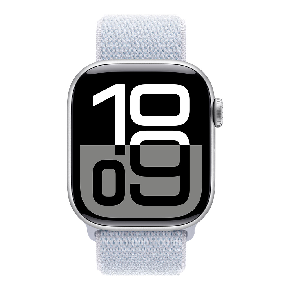 Apple Watch Series 10 GPS 42mm Silver Aluminum Case with Blue Cloud Sport Loop