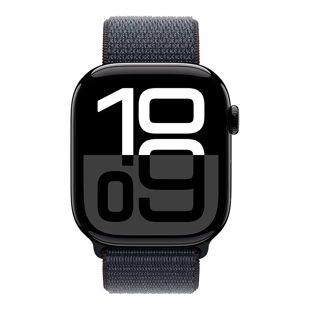 Apple Watch Series 10 GPS 46mm Jet Black Aluminum Case with Ink Sport Loop