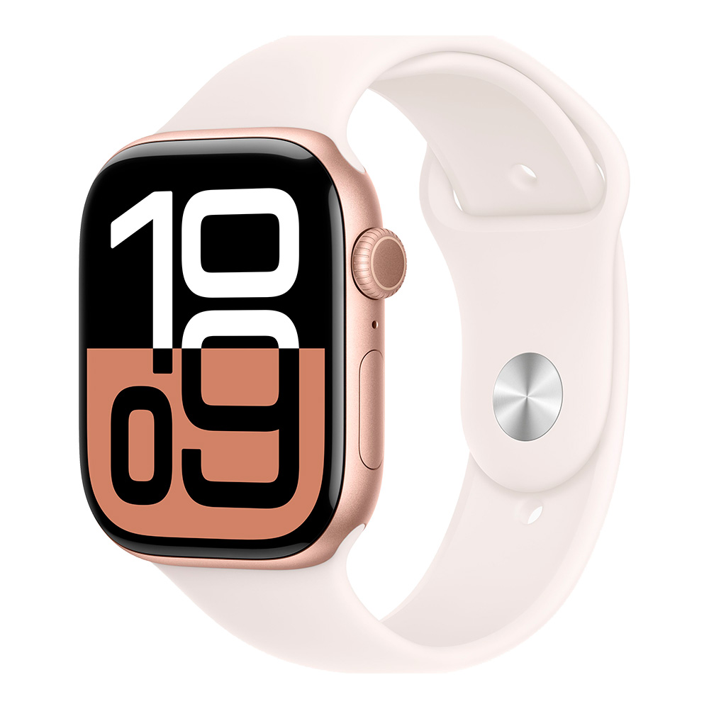 Apple Watch Series 10 GPS 46mm Rose Gold Aluminum Case with Light Blush Sport Band M/L