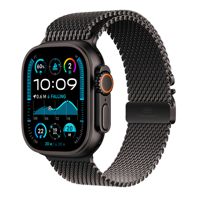 Apple Watch Ultra 2 with Black Titanium Milanese Loop S